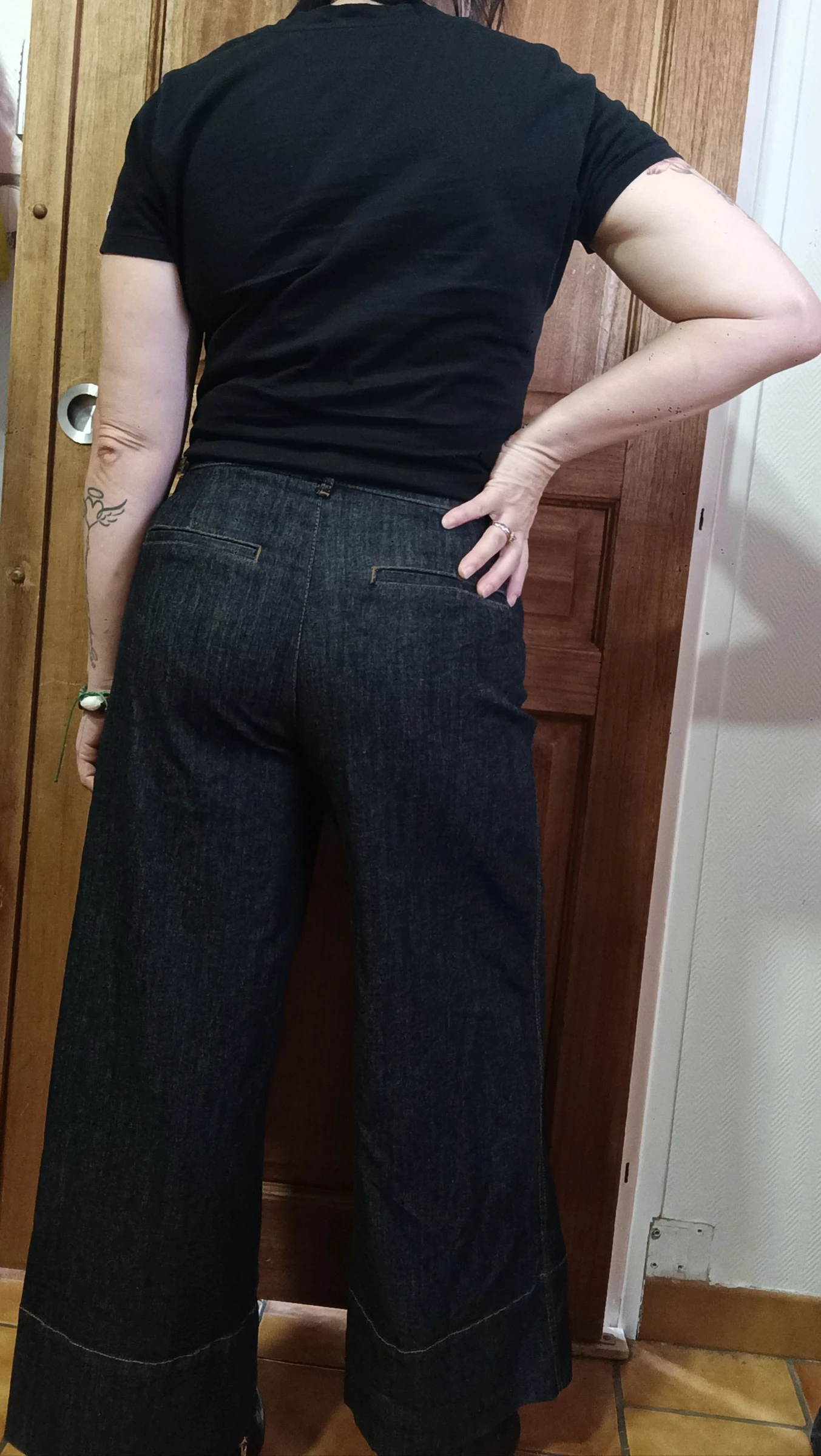 Calça jeans larga / Wide leg crua ZARA - PP – photo 2